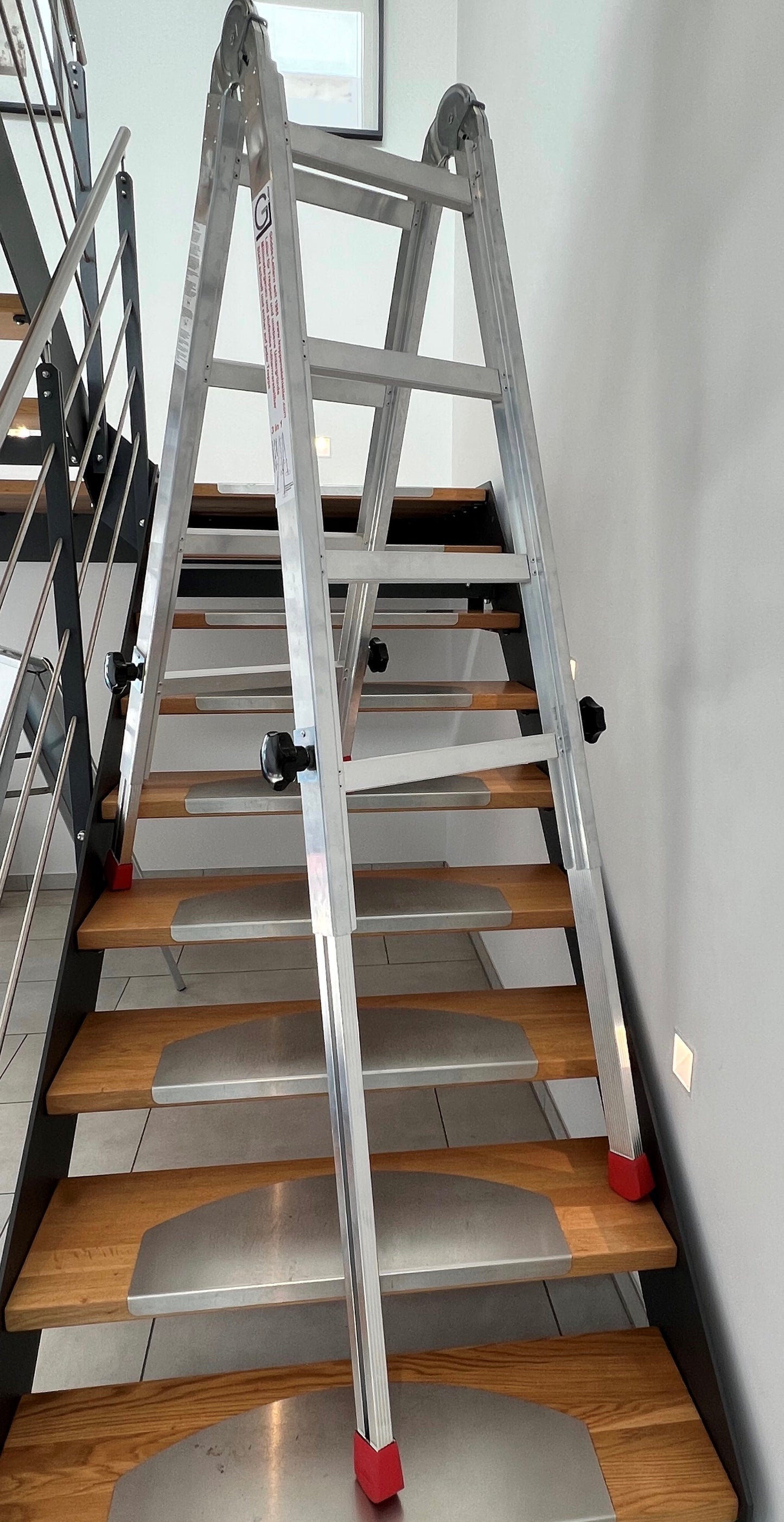 Gödde Treppenleiter 2 x 4 Stufen (Anlegeleiter, Stehleiter, Treppenleiter)