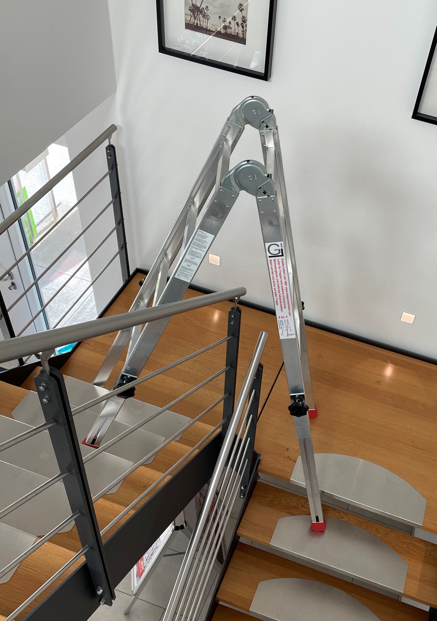 Gödde Treppenleiter 2 x 4 Stufen (Anlegeleiter, Stehleiter, Treppenleiter)