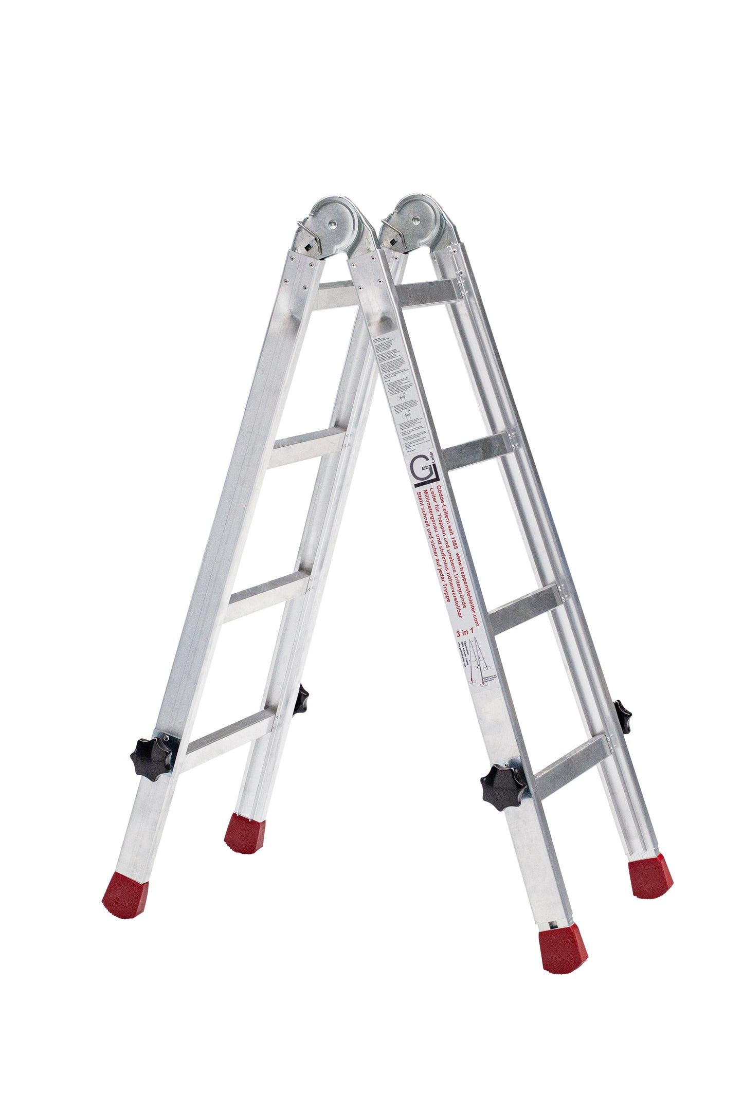 Gödde Treppenleiter 2 x 4 Stufen (Anlegeleiter, Stehleiter, Treppenleiter)