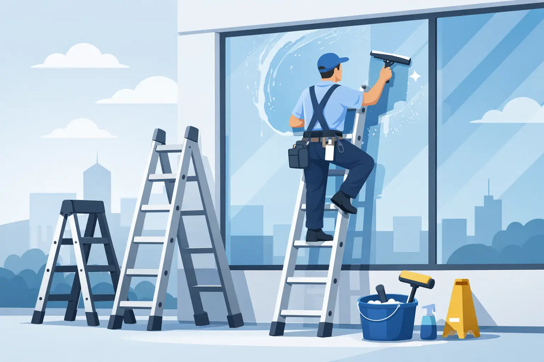 Sichere Leiter für Fensterreinigung wählen