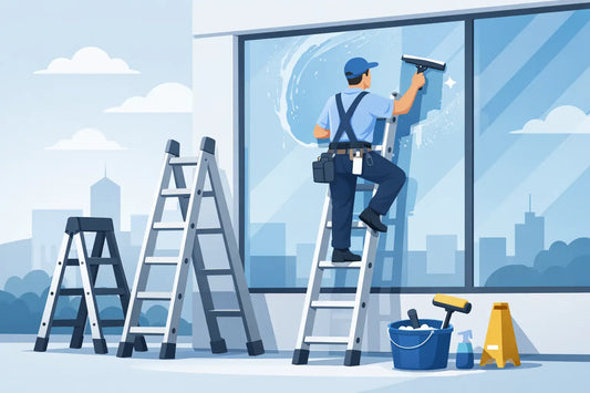Sichere Leiter für Fensterreinigung wählen